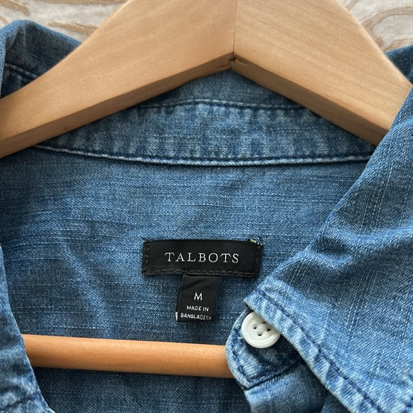 Talbots Puff Sleeve Denim Shirt - Picture 3 of 4